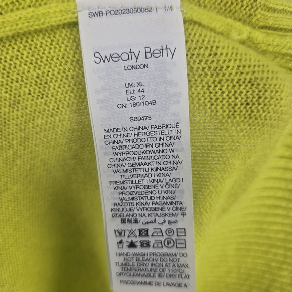 Sweaty Betty Cashmere Blend Jumper – Acid Yellow, Size XL NWT - Picture 10 of 11